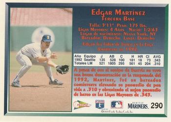 1993 Pacific Spanish #290 Edgar Martinez Back