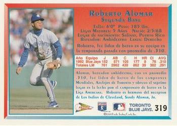 1993 Pacific Spanish #319 Roberto Alomar Back