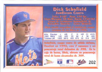 1993 Pacific Spanish #202 Dick Schofield Back