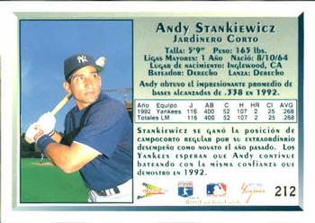 1993 Pacific Spanish #212 Andy Stankiewicz Back