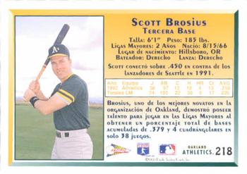 1993 Pacific Spanish #218 Scott Brosius Back