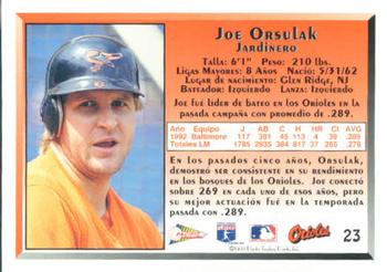 1993 Pacific Spanish #23 Joe Orsulak Back
