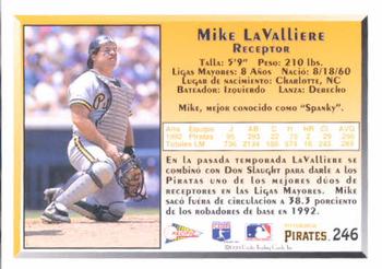 1993 Pacific Spanish #246 Mike LaValliere Back