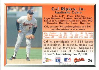1993 Pacific Spanish #24 Cal Ripken Jr. Back