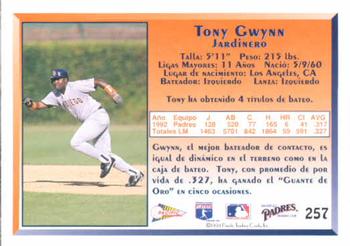 1993 Pacific Spanish #257 Tony Gwynn Back