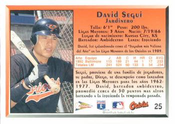 1993 Pacific Spanish #25 David Segui Back