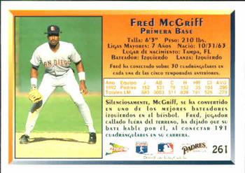 1993 Pacific Spanish #261 Fred McGriff Back