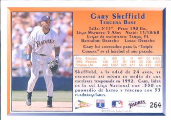1993 Pacific Spanish #264 Gary Sheffield Back