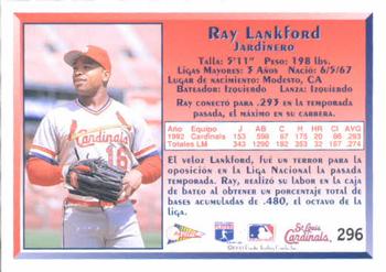 1993 Pacific Spanish #296 Ray Lankford Back