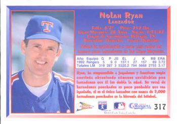 1993 Pacific Spanish #317 Nolan Ryan Back