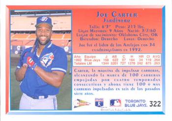 1993 Pacific Spanish #322 Joe Carter Back