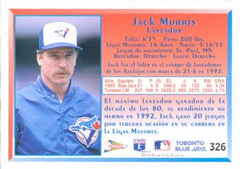 1993 Pacific Spanish #326 Jack Morris Back