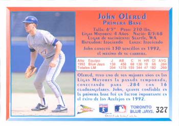 1993 Pacific Spanish #327 John Olerud Back