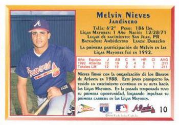 1993 Pacific Spanish #10 Melvin Nieves Back