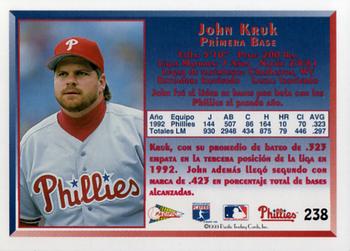 1993 Pacific Spanish #238 John Kruk Back