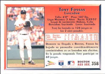 1993 Pacific Spanish #358 Tony Fossas Back