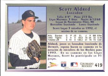1993 Pacific Spanish #419 Scott Aldred Back