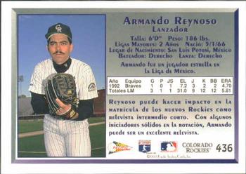 1993 Pacific Spanish #436 Armando Reynoso Back