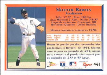 1993 Pacific Spanish #441 Skeeter Barnes Back