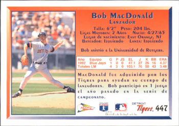 1993 Pacific Spanish #447 Bob MacDonald Back