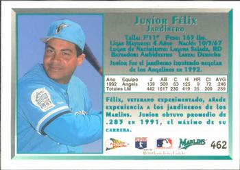 1993 Pacific Spanish #462 Junior Felix Back