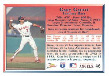 1993 Pacific Spanish #46 Gary Gaetti Back