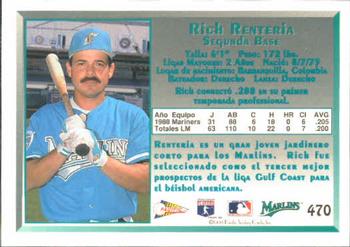 1993 Pacific Spanish #470 Rich Renteria Back