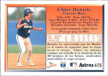 1993 Pacific Spanish #475 Chris Donnels Back