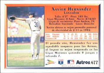 1993 Pacific Spanish #477 Xavier Hernandez Back