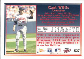 1993 Pacific Spanish #527 Carl Willis Back