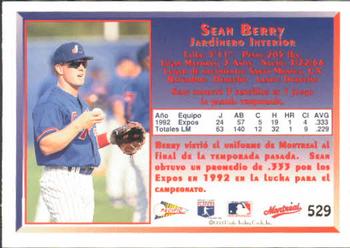 1993 Pacific Spanish #529 Sean Berry Back