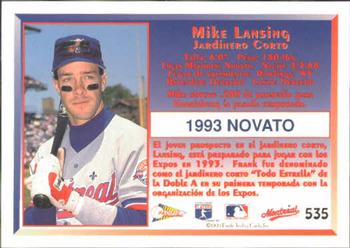 1993 Pacific Spanish #535 Mike Lansing Back
