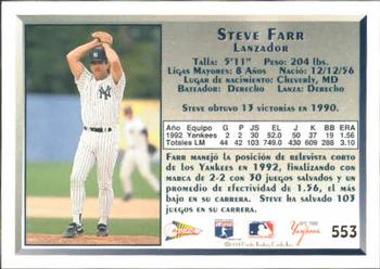 1993 Pacific Spanish #553 Steve Farr Back