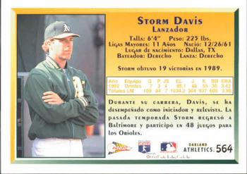 1993 Pacific Spanish #564 Storm Davis Back