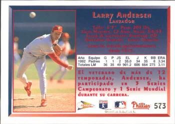 1993 Pacific Spanish #573 Larry Andersen Back