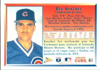 1993 Pacific Spanish #61 Rey Sanchez Back