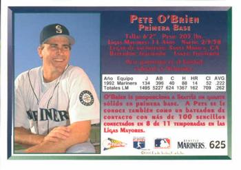 1993 Pacific Spanish #625 Pete O'Brien Back