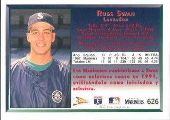 1993 Pacific Spanish #626 Russ Swan Back