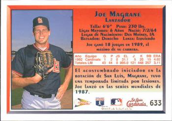 1993 Pacific Spanish #633 Joe Magrane Back