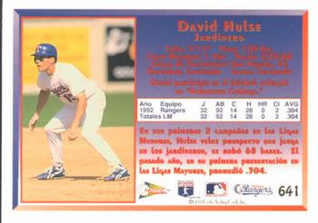 1993 Pacific Spanish #641 David Hulse Back