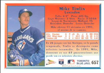 1993 Pacific Spanish #657 Mike Timlin Back