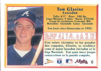 1993 Pacific Spanish #6 Tom Glavine Back