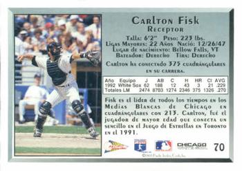 1993 Pacific Spanish #70 Carlton Fisk Back