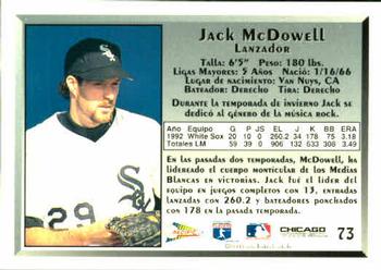 1993 Pacific Spanish #73 Jack McDowell Back