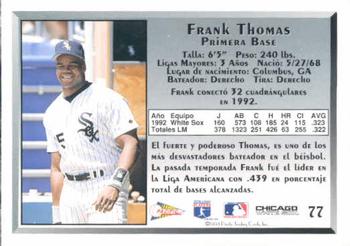 1993 Pacific Spanish #77 Frank Thomas Back
