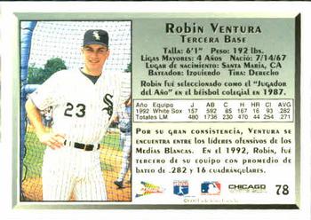 1993 Pacific Spanish #78 Robin Ventura Back