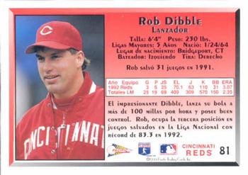 1993 Pacific Spanish #81 Rob Dibble Back