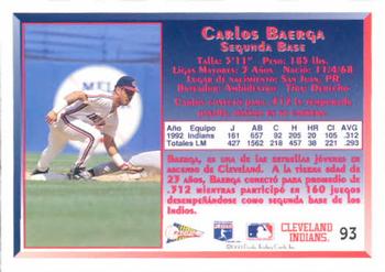 1993 Pacific Spanish #93 Carlos Baerga Back