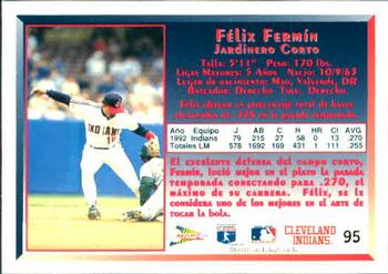 1993 Pacific Spanish #95 Felix Fermin Back