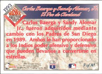 1993 Pacific Spanish - Beisbol Amigos #5 Carlos Baerga / Sandy Alomar Jr. Back